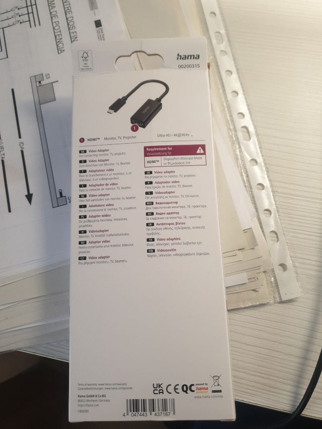 Adaptador de vídeo hdmi a usb-c