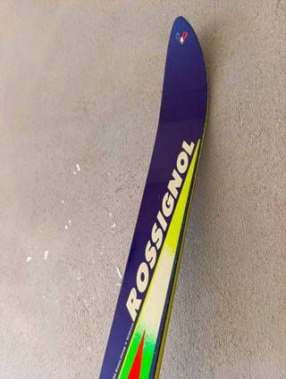 Esquis, bastones y fundas transporte.