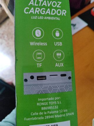 Altavoz, cargador