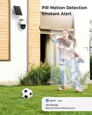DEATTI 2K Cámara Vigilancia WiFi Exterior Solar