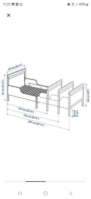 Cama SUNDVIK IKEA  Y COLCHON  (EXTENSibl
