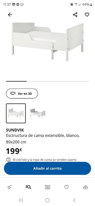 Cama SUNDVIK IKEA  Y COLCHON  (EXTENSibl