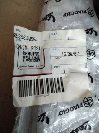 6535830090 - Carcasa posterior manillar Piaggio 