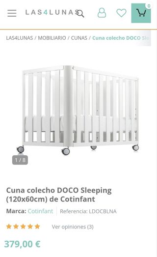 Cuna colecho DOCO. Colchon sabanas funda 120×60cm