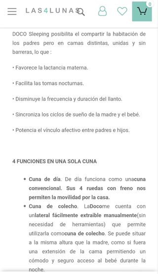 Cuna colecho DOCO. Colchon sabanas funda 120×60cm