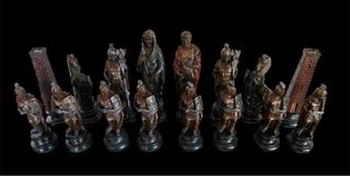 Scacchi axerio con scacchiera in legno 40x40