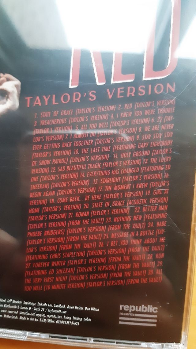 Red Taylor's Version CD