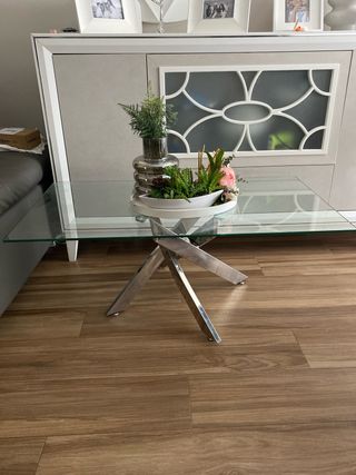 Mesa cristal centro salón