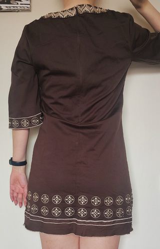 Vestido boho bordado manga 3/4