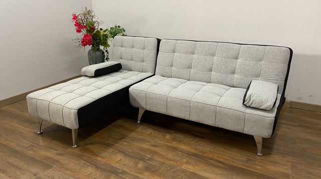 Sofa Aroa - Gris Claro Con Bordes Negros Sofa Cama
