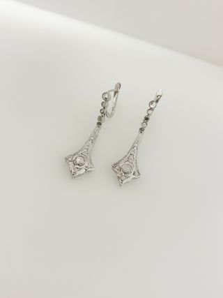 Pendientes antiguos oro blanco de 18kt