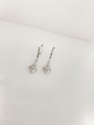Pendientes antiguos oro blanco de 18kt
