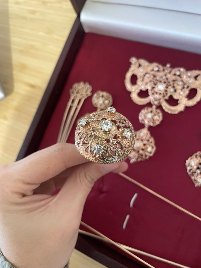 Aderezo fallera oro rosa