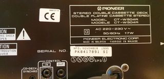 PLETINA PIONEER CT-W504R doble