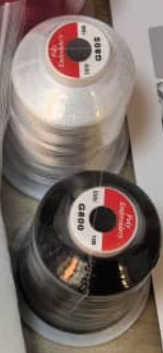 Hilo maquina de bordar 5000 metros blanco y negro