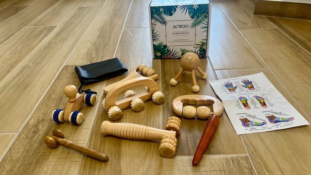 Kit massaggio in legno 8 pezzi