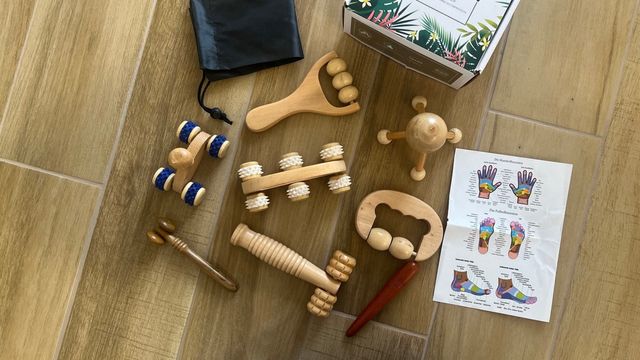 Kit massaggio in legno 8 pezzi