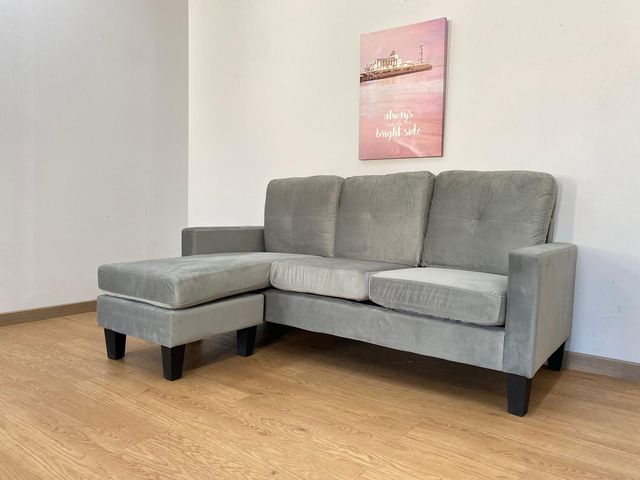 Sofa Cann Gris TercioPelo - Sofa Chaise Longue