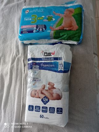 Pañales bebe talla 3