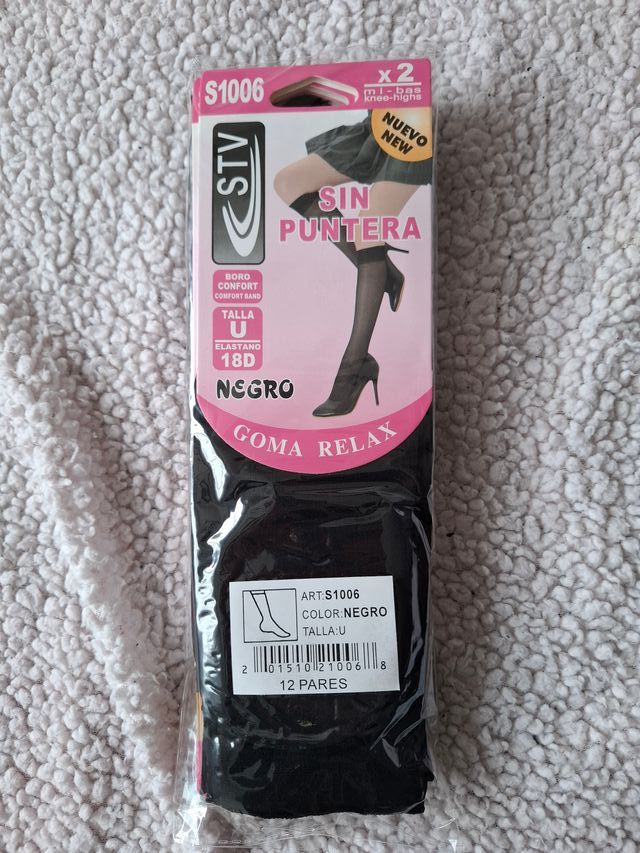 12 paia di mezze calze nere da donna