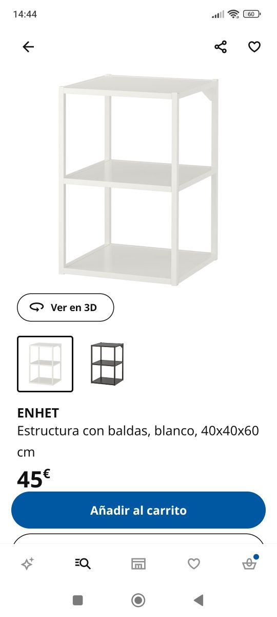ENHET estructura con baldas, blanco