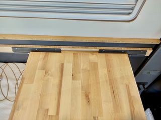 2 Rieles y Soportes para Mesa Flotante Camper GRIS