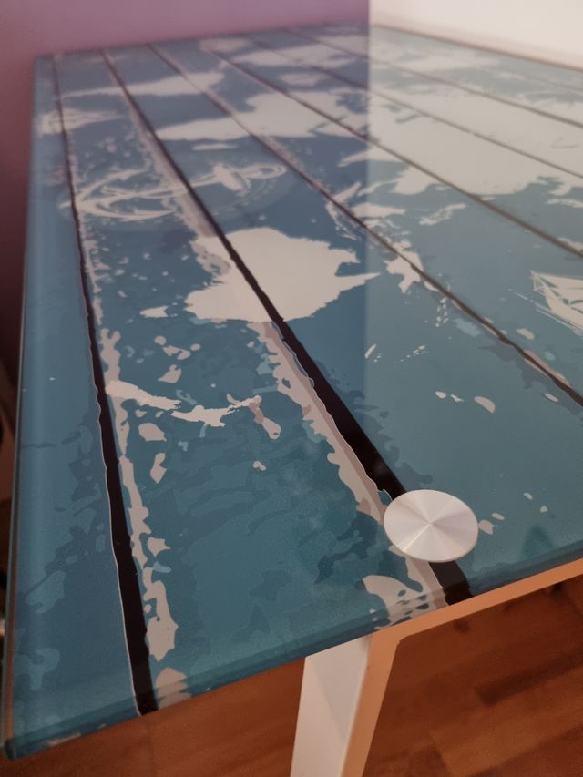 Mesa de Escritorio Cristal Templado Mapa