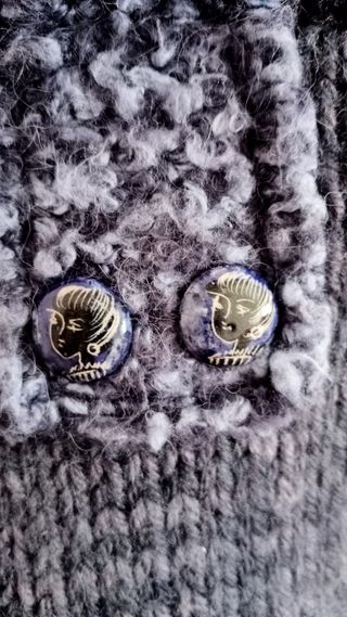 Borsa blù in lana foderata