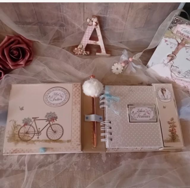 Libro firmas y fotos comunión niña