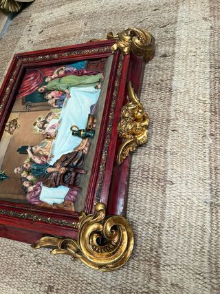 Santa Cena en madera y pasta de Olot