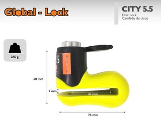 Global Lock Candado traba disco MOTO CITY 5.5mm