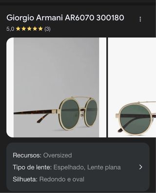 Óculos de sol Giorgio Armani