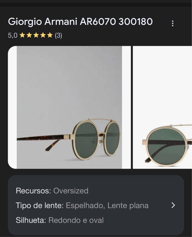 Óculos de sol Giorgio Armani