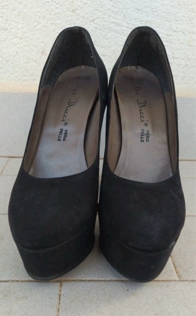 Tacchi alti Elsa Ducci in vera pelle e velluto