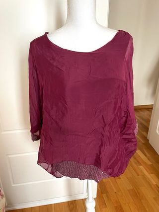 Blusa oversize de seda y lentejuelas