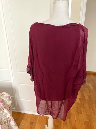 Blusa oversize de seda y lentejuelas