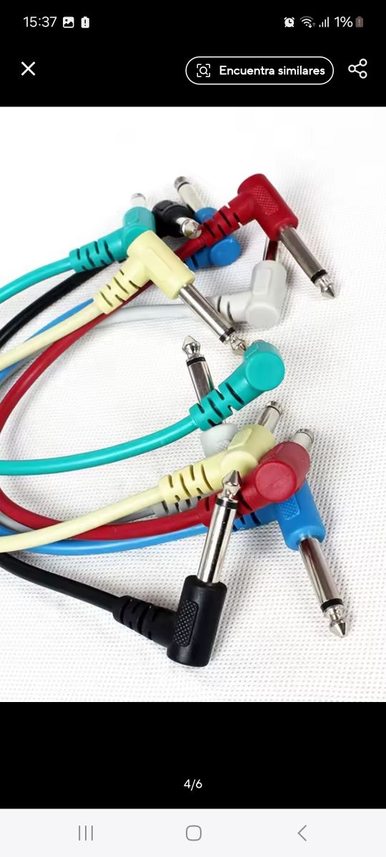 Set 6 cables 21cm PEDALERA GUITARRA