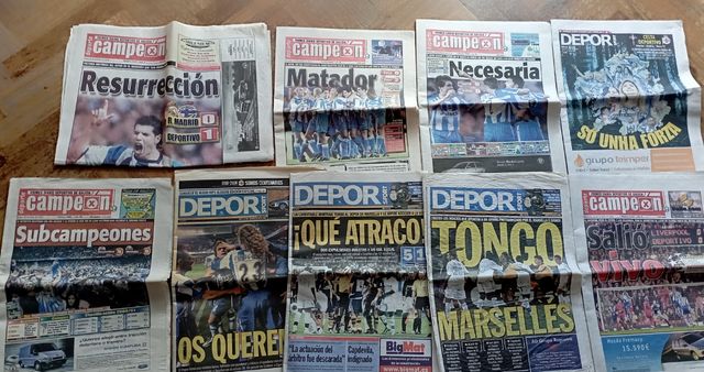 Periódicos partidos Europa del Deportivo de la Cor