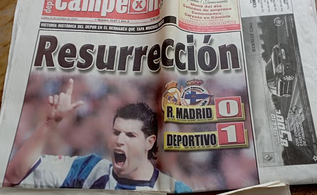 Periódicos partidos Europa del Deportivo de la Cor