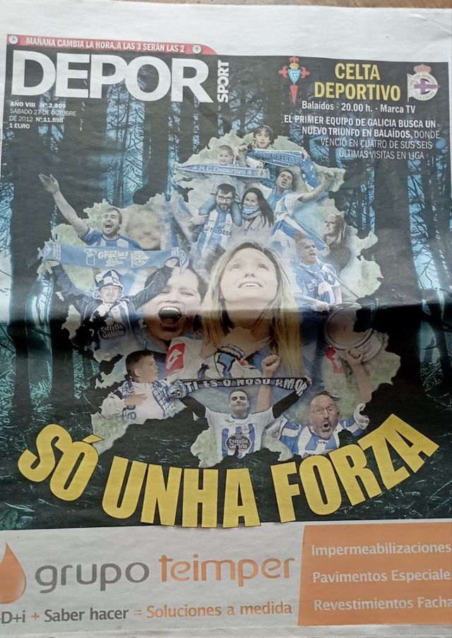 Periódicos partidos Europa del Deportivo de la Cor