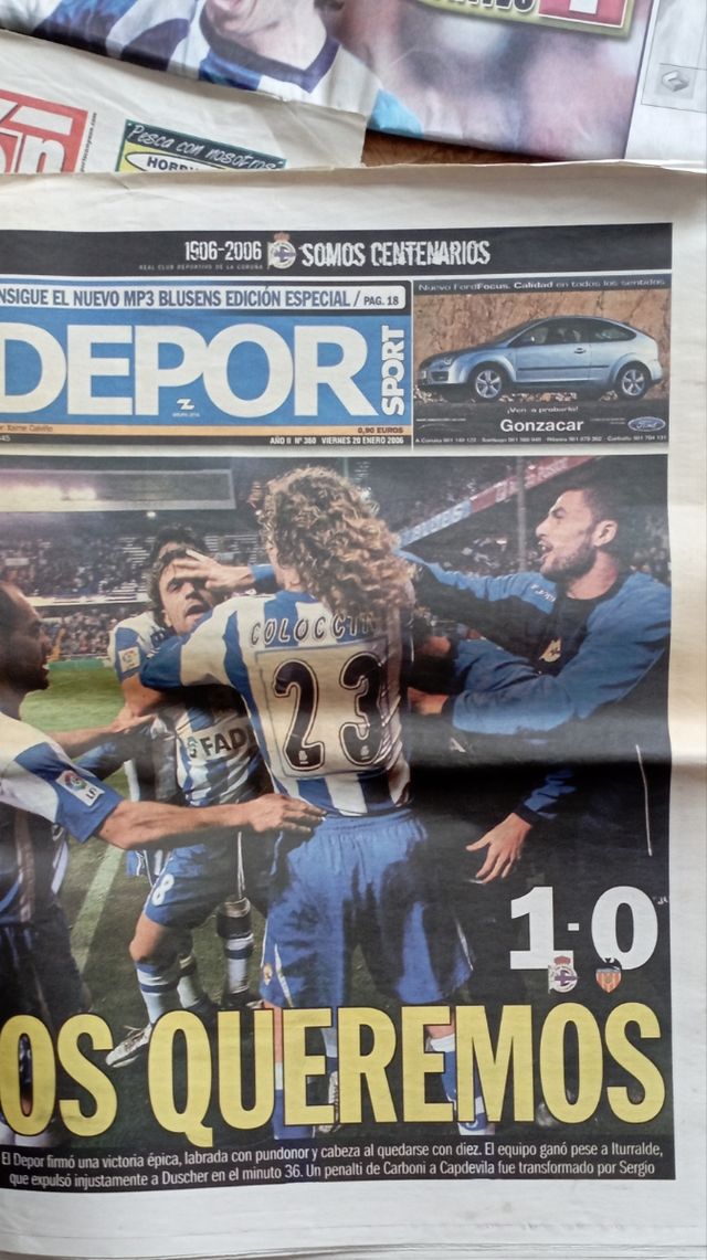 Periódicos partidos Europa del Deportivo de la Cor