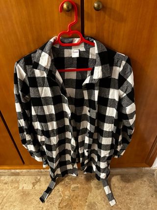 Camisa cuadros larga premamá tipo vestido