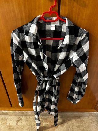 Camisa cuadros larga premamá tipo vestido