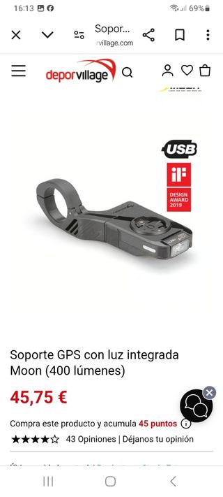 Soporte GPS con luz MOON (400 lumen)