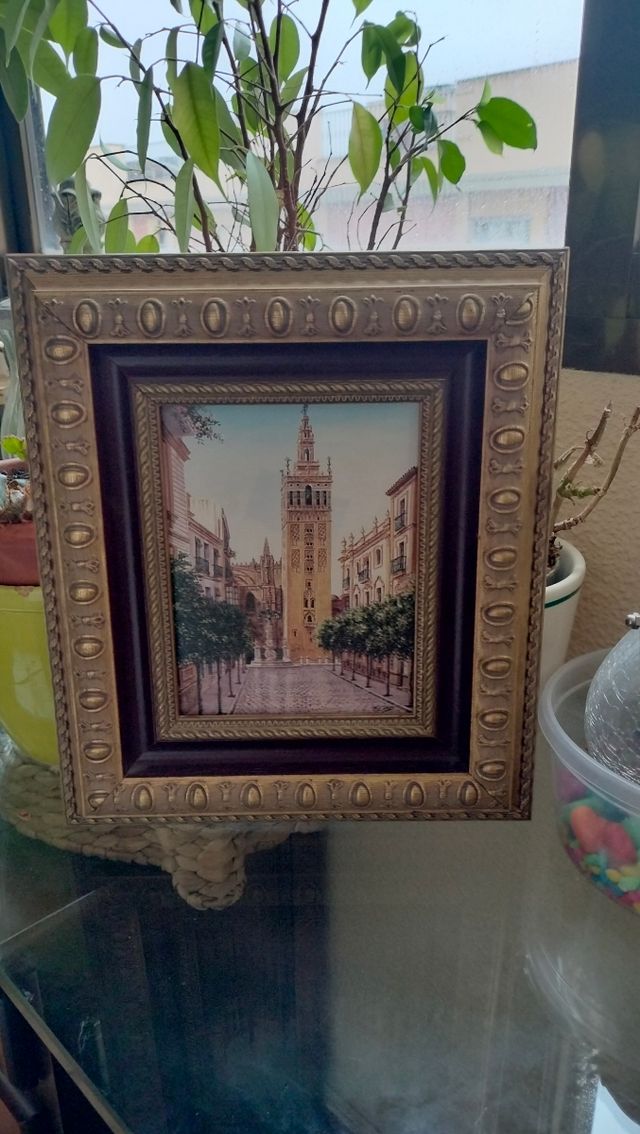 Cuadros de Sevilla marco dorado 