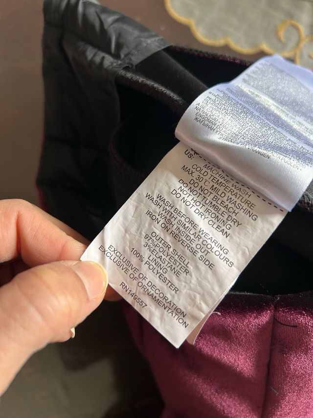 Gonna effetto velluto viola a pieghe