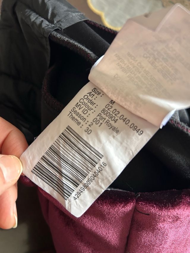 Gonna effetto velluto viola a pieghe