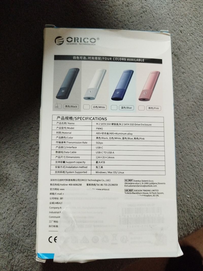Carcasa Orico SSD M2 afbeelding 2