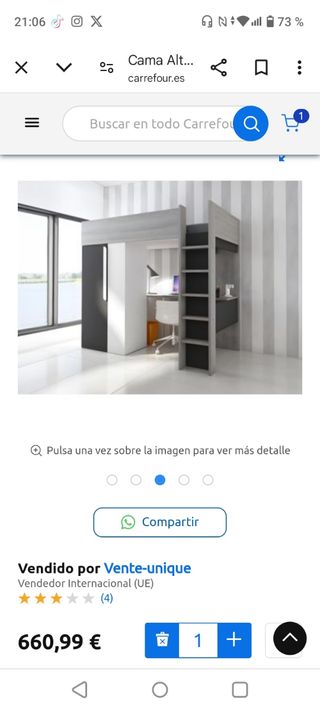 Cama nido con armario y escritorio