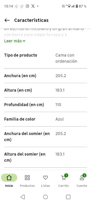 Cama nido con armario y escritorio